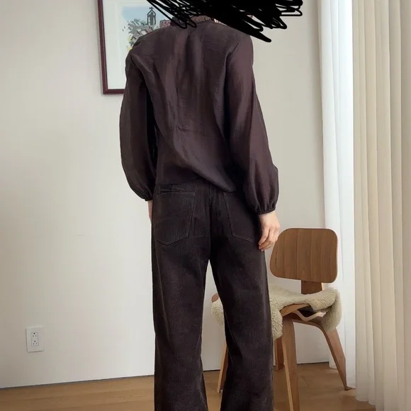 Alex Mill Dark Brown Wide Leg Pants - Picture 2 of 7